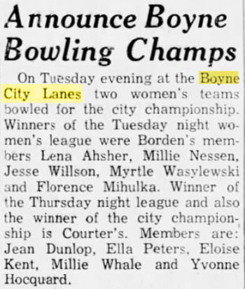 BC Lanes & The Venue Sports Bar and Grill (Boyne City Lanes) - May 1964